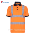 Vêtements de travail haute visibilité réfléchissant vêtements de sécurité En 20471 Class 3 manches longues Hi Vis Polo Shirt Orange Jaune